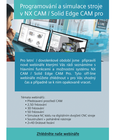 Letní off-line webináře NX CAM / Solid Edge CAM Pro