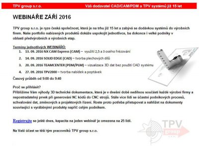 Série webinářů ZÁŘÍ 2016