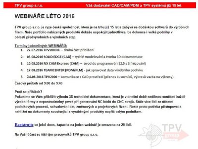 Série webinářů LÉTO 2016