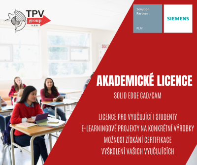 Akademické licence Solid Edge CAD/CAM pro střední a vysoké školy